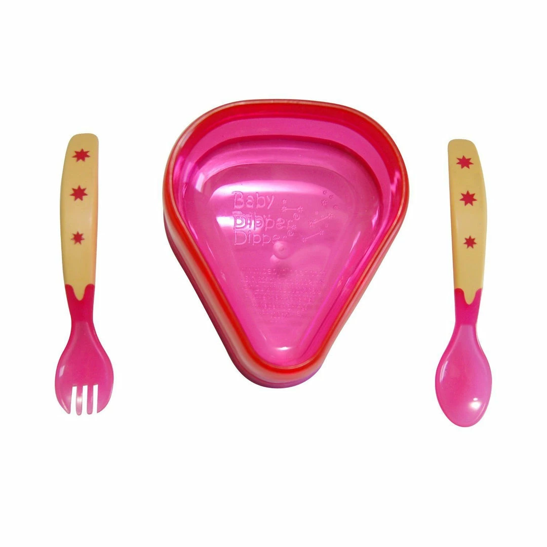 Baby Dipper Feeding Set, Pink - New Larger 6-ounce Non-slip Bowl, Easy One-hand 5 Baby Dipper Feeding Set, Pink - New Larger 6-ounce Non-slip Bowl, Easy One-hand