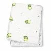 Lulujo Baby Cotton Muslin Wrap Swaddling Blanket (Green Owls)