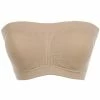 MB Trend Seamless Padded Tube Bandeau Bra S1101 Khaki One Size Everyday Bras