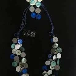 Custom Jewelry Wax Cord With Sequins Buttons Necklace Set By IVETH