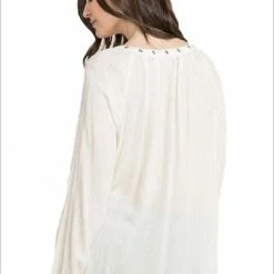 Eyelet Neck Raglan Blouse By IVETH Apparel