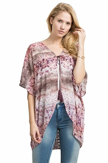 Printed Dolman Kimono With Lace By IVETH Apparel 3 Printed Dolman Kimono With Lace By IVETH Apparel