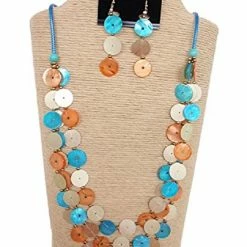 Custom Jewelry Wax Cord With Sequins Buttons Necklace Set By IVETH