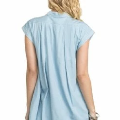 Pleated Shoulder Denim Like Tunic Dress By IVETH 9 Pleated Shoulder Denim Like Tunic Dress By IVETH