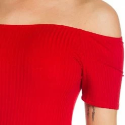 IVETH Apparel Fitted Neck Halter Off The Shoulder Top With Cap Sleeves 8 IVETH Apparel Fitted Neck Halter Off The Shoulder Top With Cap Sleeves