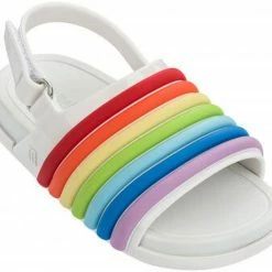 Mini Melissa Kids' Mini Beach Slide Rainbow Flat Sandal