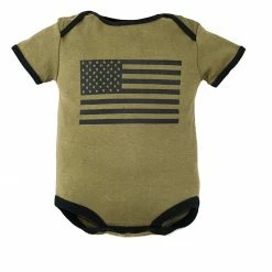 Apparel Trooper Clothing American Flag 1pc Bodysuit,3-6 Months, OD Green, 3-6 Months 9003