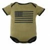 Apparel Trooper Clothing American Flag 1pc Bodysuit,6-9 Months, OD Green, 6-9 Months 9003