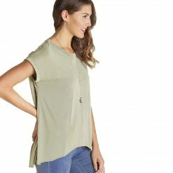 IVETH Beautiful Sage Blouse With Tieable Back