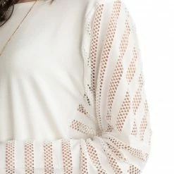 Front Terry Panel Mesh Top By IVETH Apparel