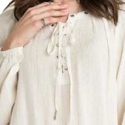 Eyelet Neck Raglan Blouse By IVETH Apparel