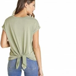 IVETH Beautiful Sage Blouse With Tieable Back