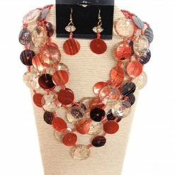 Mommy Paradise Custom Jewelry 5 Strands Shell And Resin Multi Strands Necklace Set Multi Color By IVETH