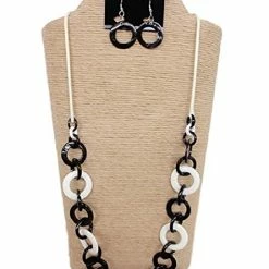 Custom Jewelry Wax Cord With Round Shells And Resin Rings Set By IVETH