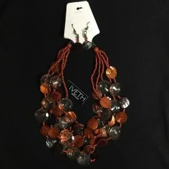 Mommy Paradise Custom Jewelry 5 Strands Shell And Resin Multi Strands Necklace Set Multi Color By IVETH