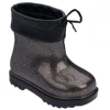 Mini Melissa Melissa Mini RainBoot 32424 Blk Glttr Girls Shoes