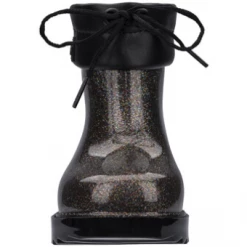 Mini Melissa Melissa Mini RainBoot 32424 Blk Glttr Girls Shoes