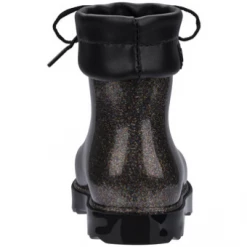 Mini Melissa Melissa Mini RainBoot 32424 Blk Glttr Girls Shoes