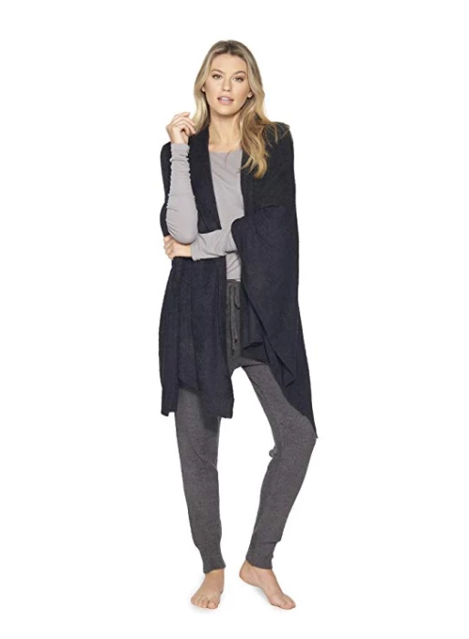 Apparel Barefoot Dreams CozyChic Lite Black Weekend Wrap One Size 3 Apparel Barefoot Dreams CozyChic Lite Black Weekend Wrap One Size