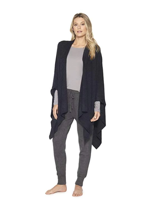 Apparel Barefoot Dreams CozyChic Lite Black Weekend Wrap One Size 4 Apparel Barefoot Dreams CozyChic Lite Black Weekend Wrap One Size