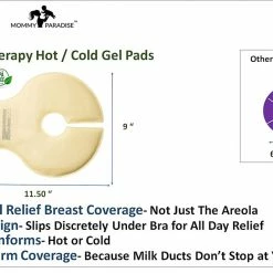 360 XL Breast Therapy Pack -Mommy PARADISE-15 Second Hot & Cold Relief - Clogged Ducts, Mastitis, Engorgement Gel Nursing Pads - Large Full Coverage Breastfeeding Pads For Boosting Breastmilk