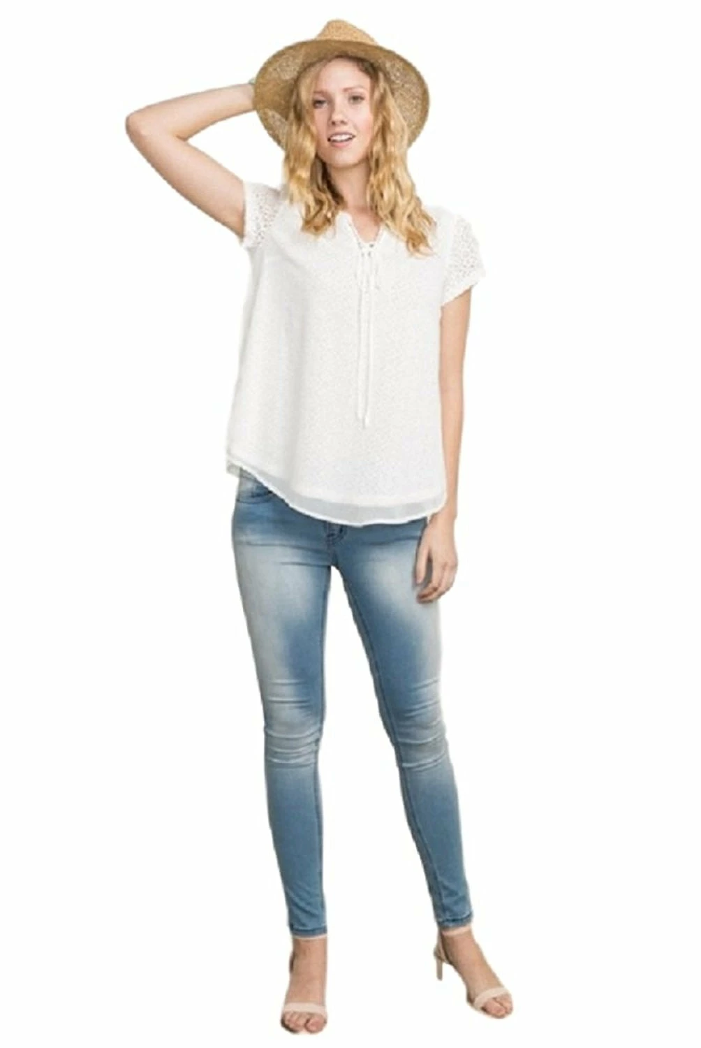 Chiffon Layered Lace Top With Jersey By IVETH Apparel 3 Chiffon Layered Lace Top With Jersey By IVETH Apparel