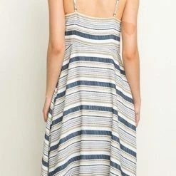 Blanket Stitch Striped Dress By IVETH